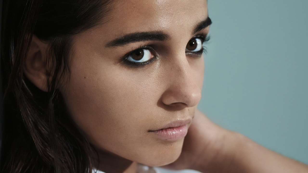 Красивые карие глаза актрисы Наоми Скотт 