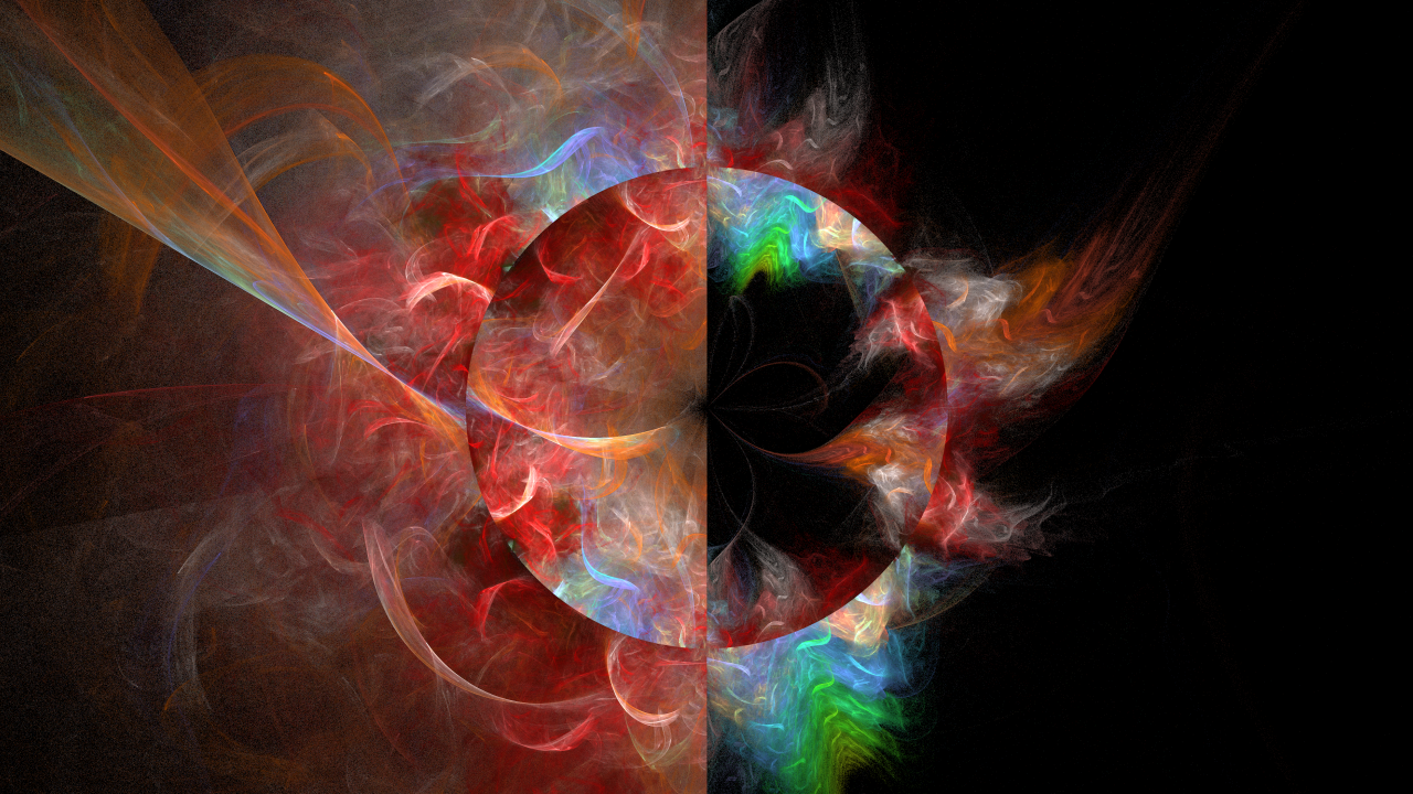 Круг с размытой краской на черном фоне