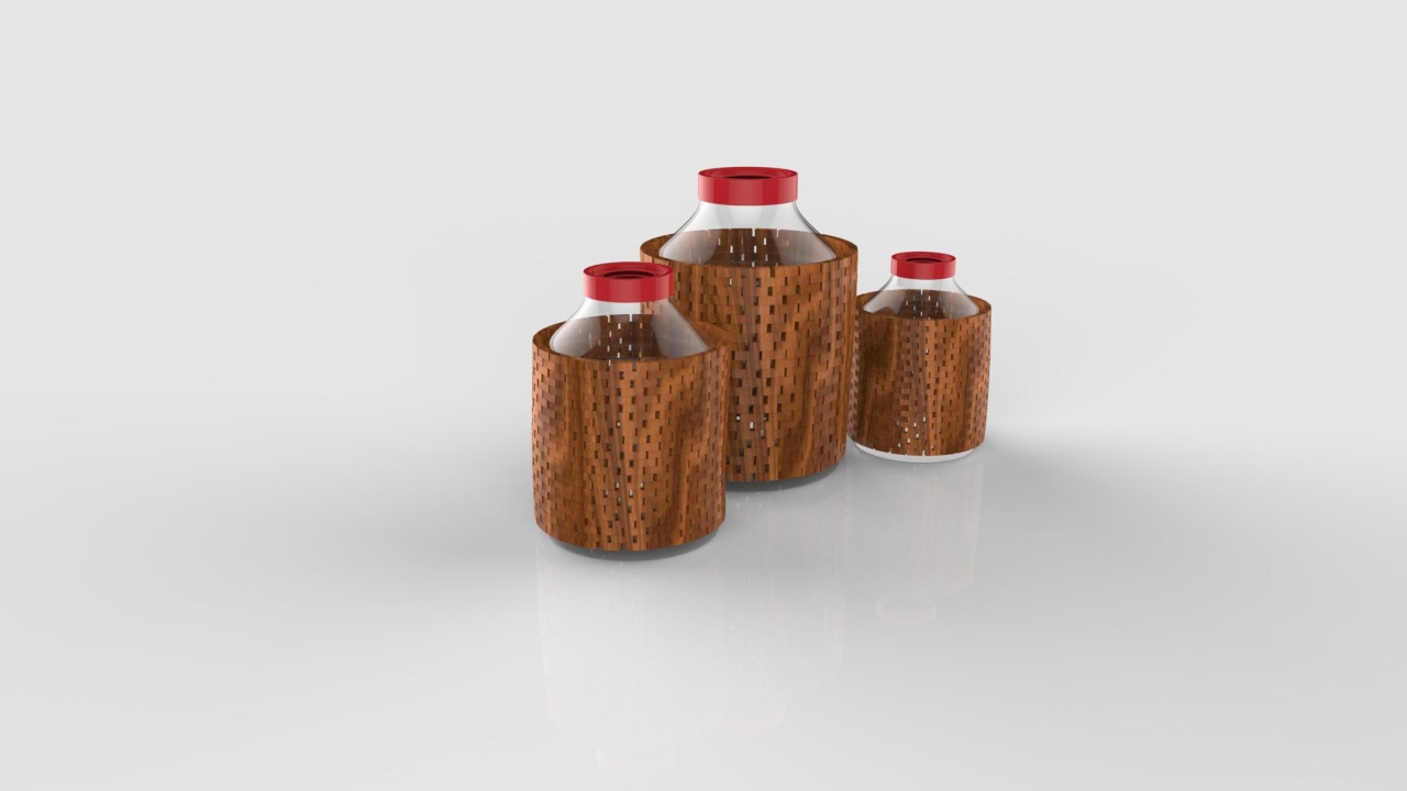 Стеклянные баллоны в деревянном каркасе 3д графика