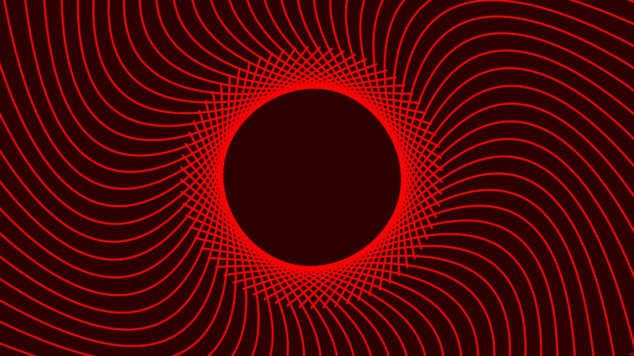 Красный абстрактный круг с линиями 