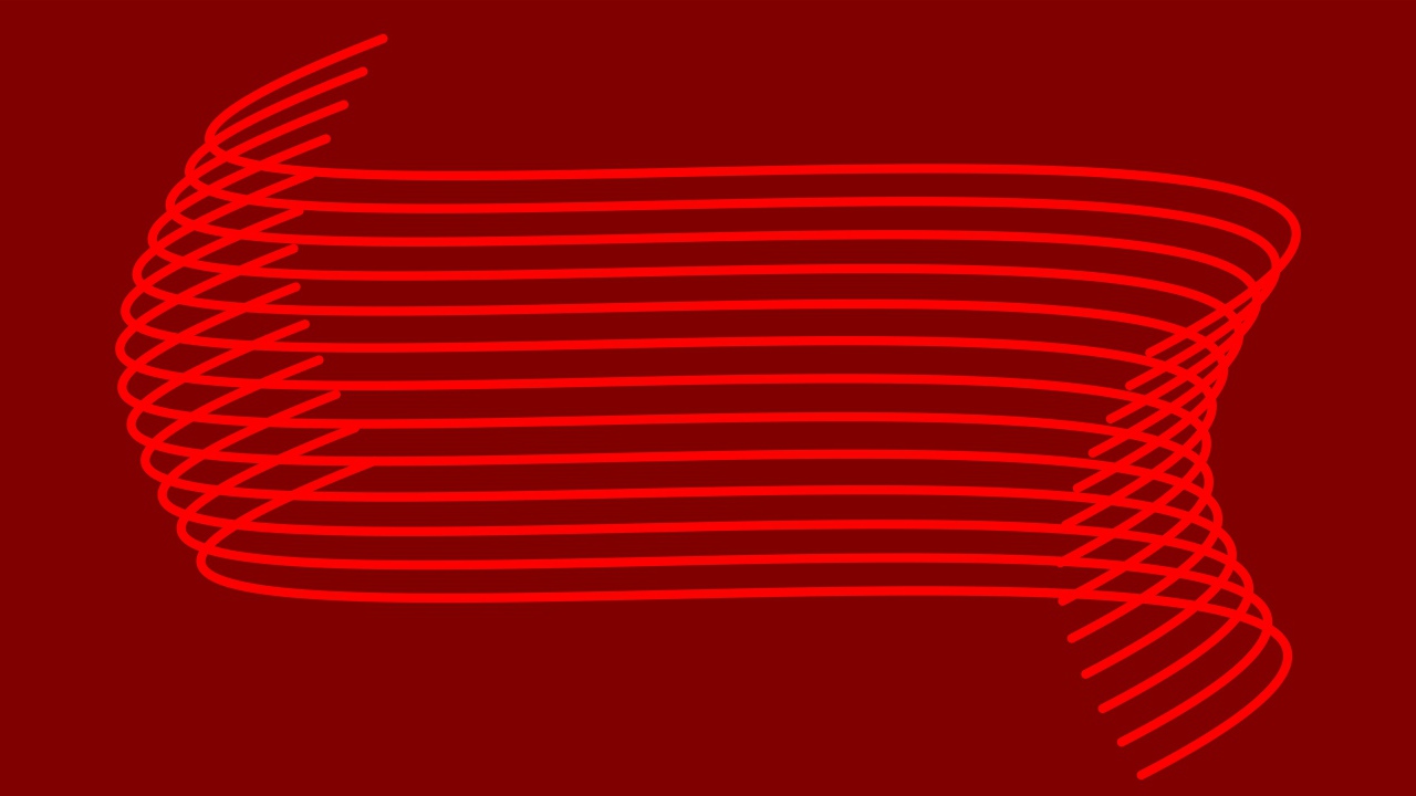 Алые абстрактные волны на красном фоне 