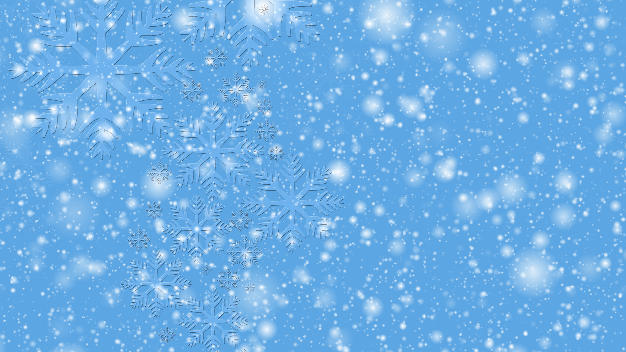 Голубой фон с белыми точками и снежинками