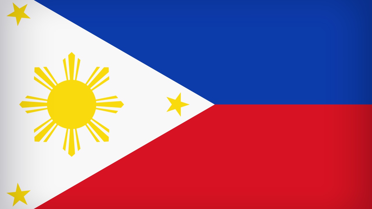 Флаг Филиппин с желтым солнцем