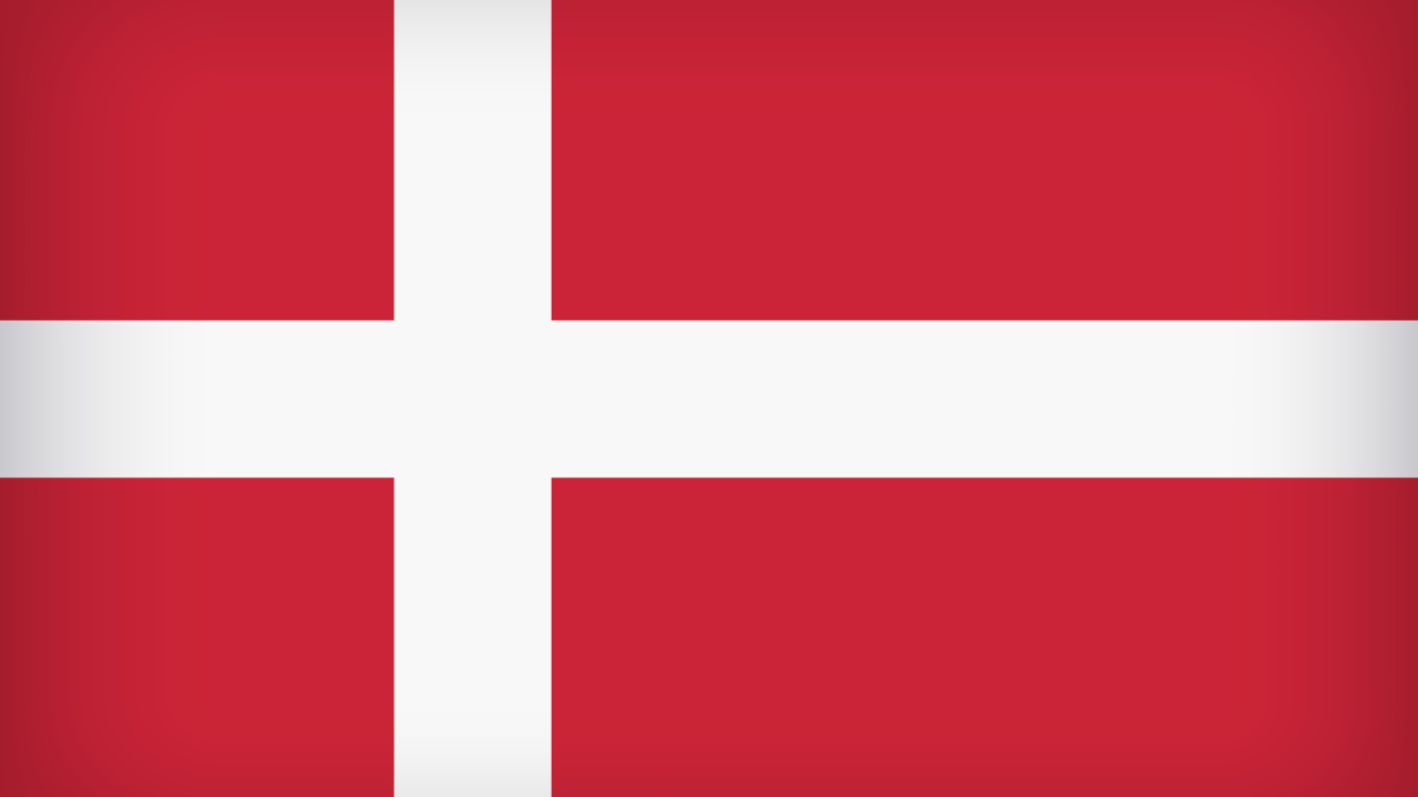 Красно -  белый флаг Дании 