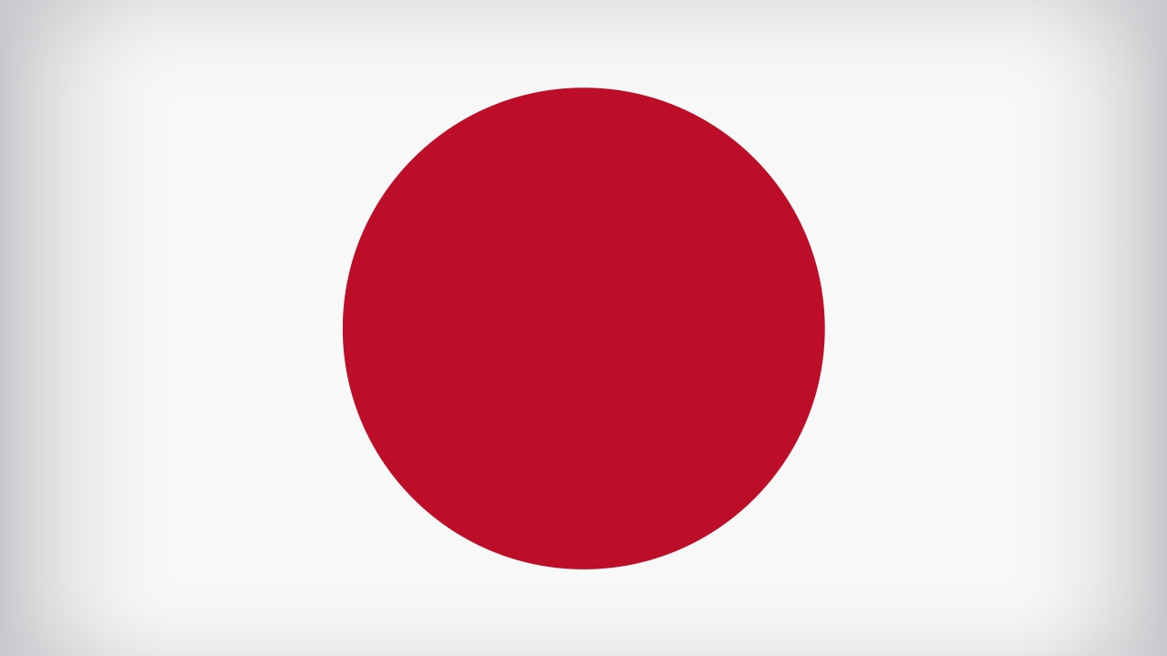 Красный круг на белом фоне, флаг Японии 