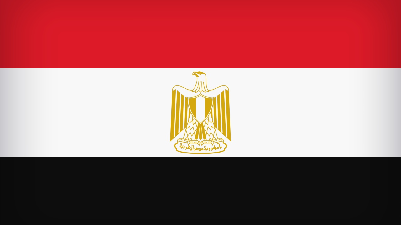 Трехцветный флаг Египта с орлом 