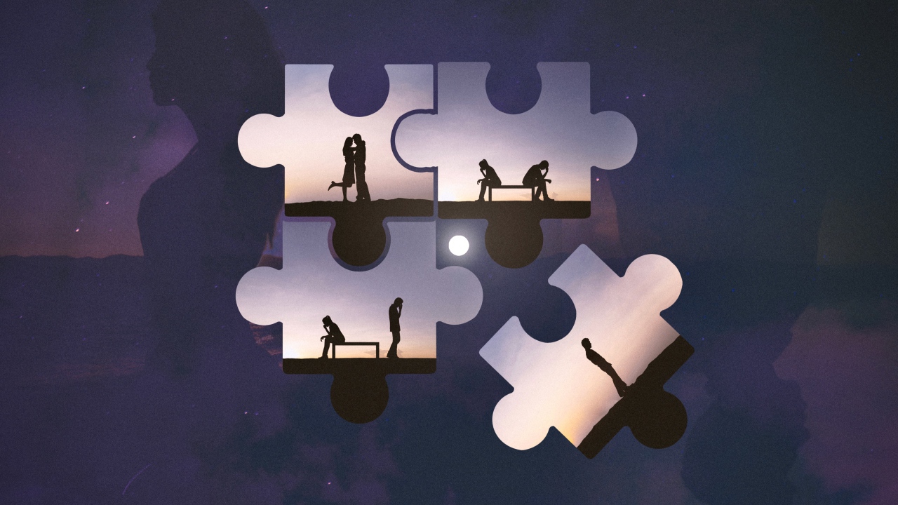 Пазлы с влюбленной парой 