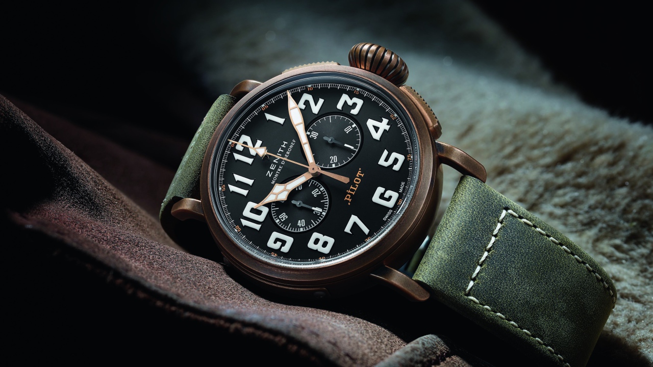 Стильные мужские наручные часы  Zenith Pilot 