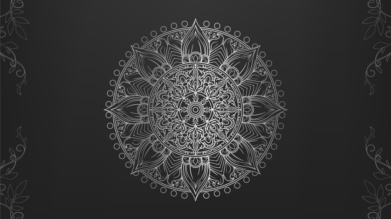 Необычный красивый белый рисунок на черном фоне