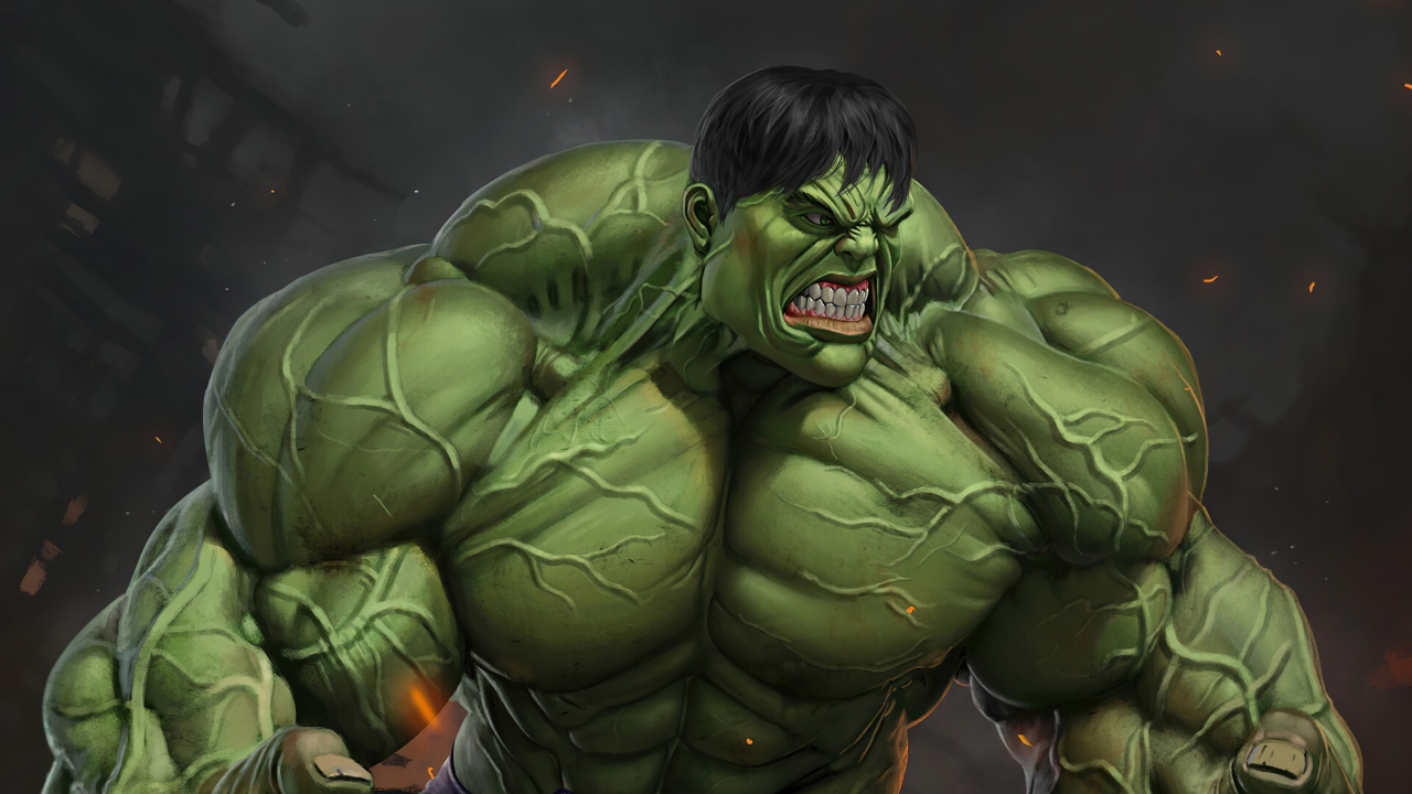 The enraged green hulk goes on the attack