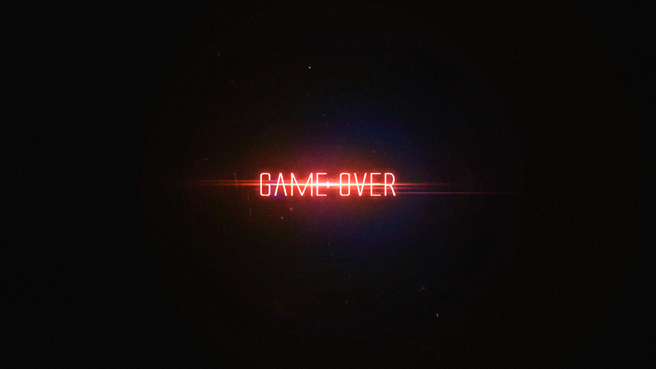 Надпись Game Over на черном фоне