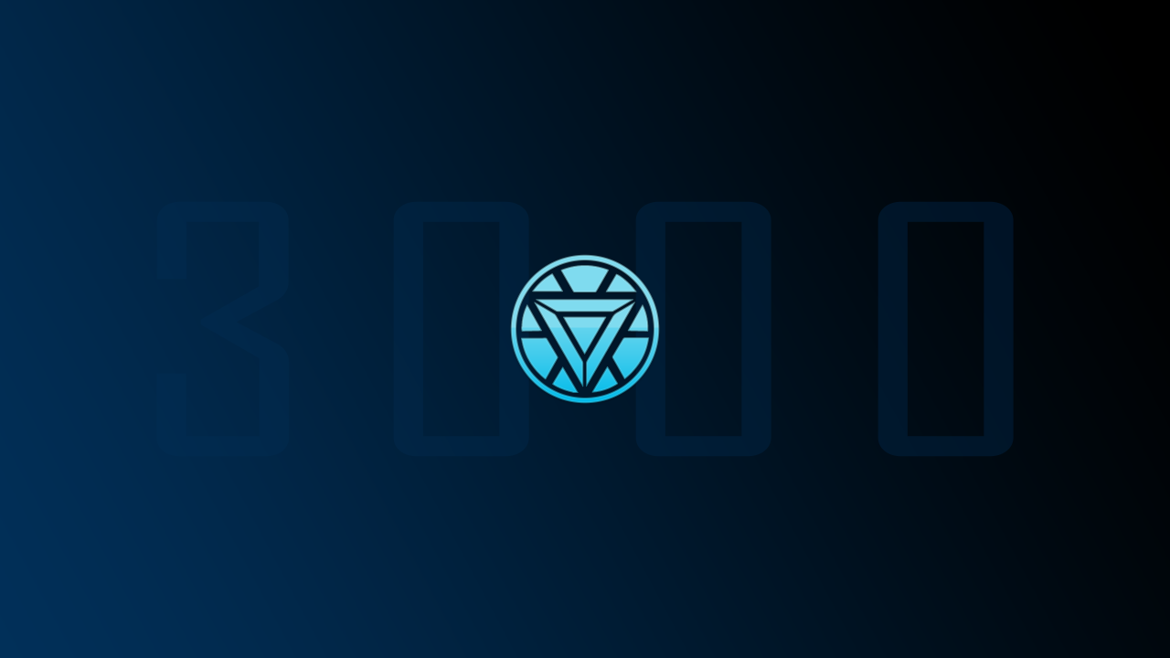 Цифры 3000 на синем фоне с символом 