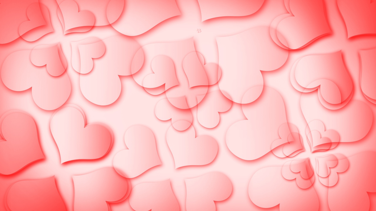 Рисунок из сердец на розовом фоне