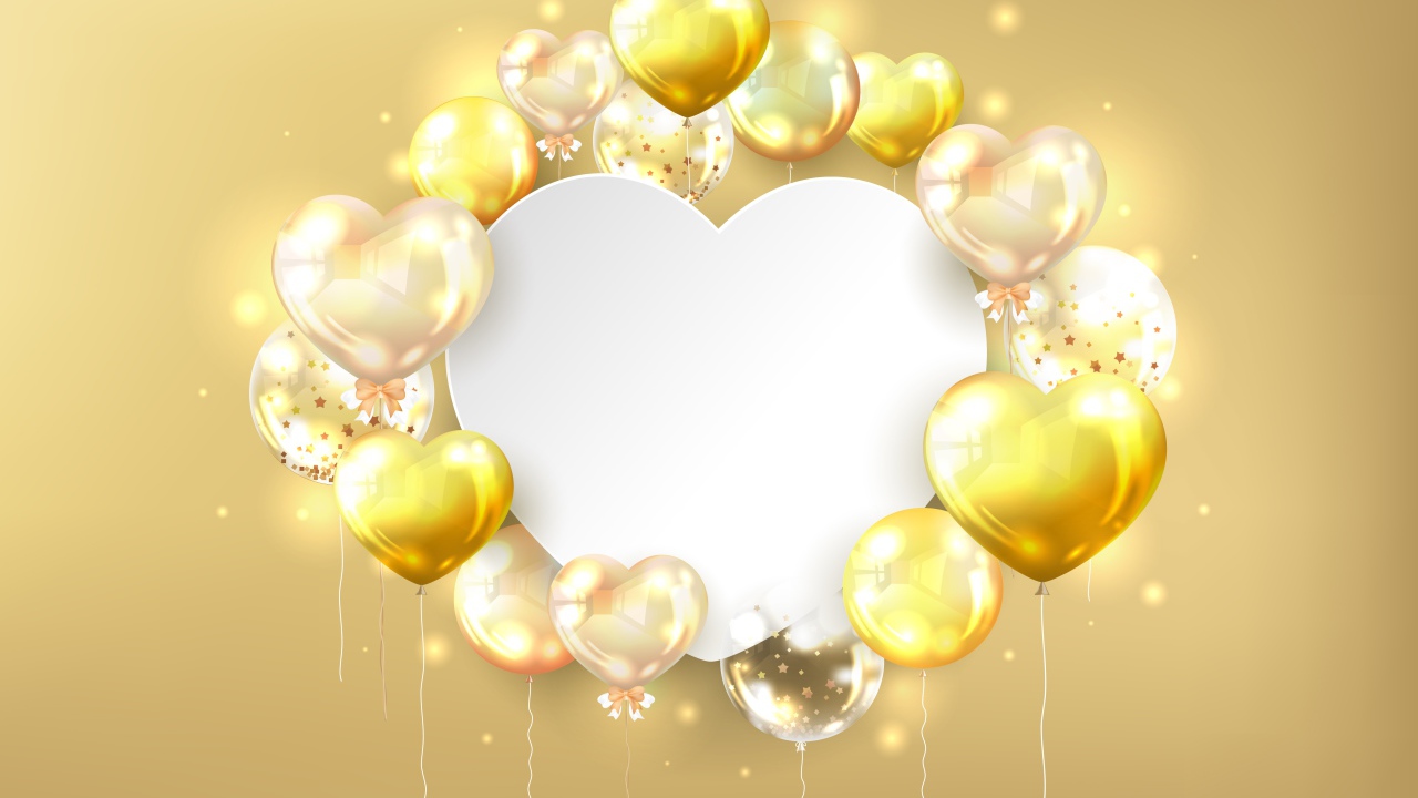 Белый фон с сердечками для поздравления 