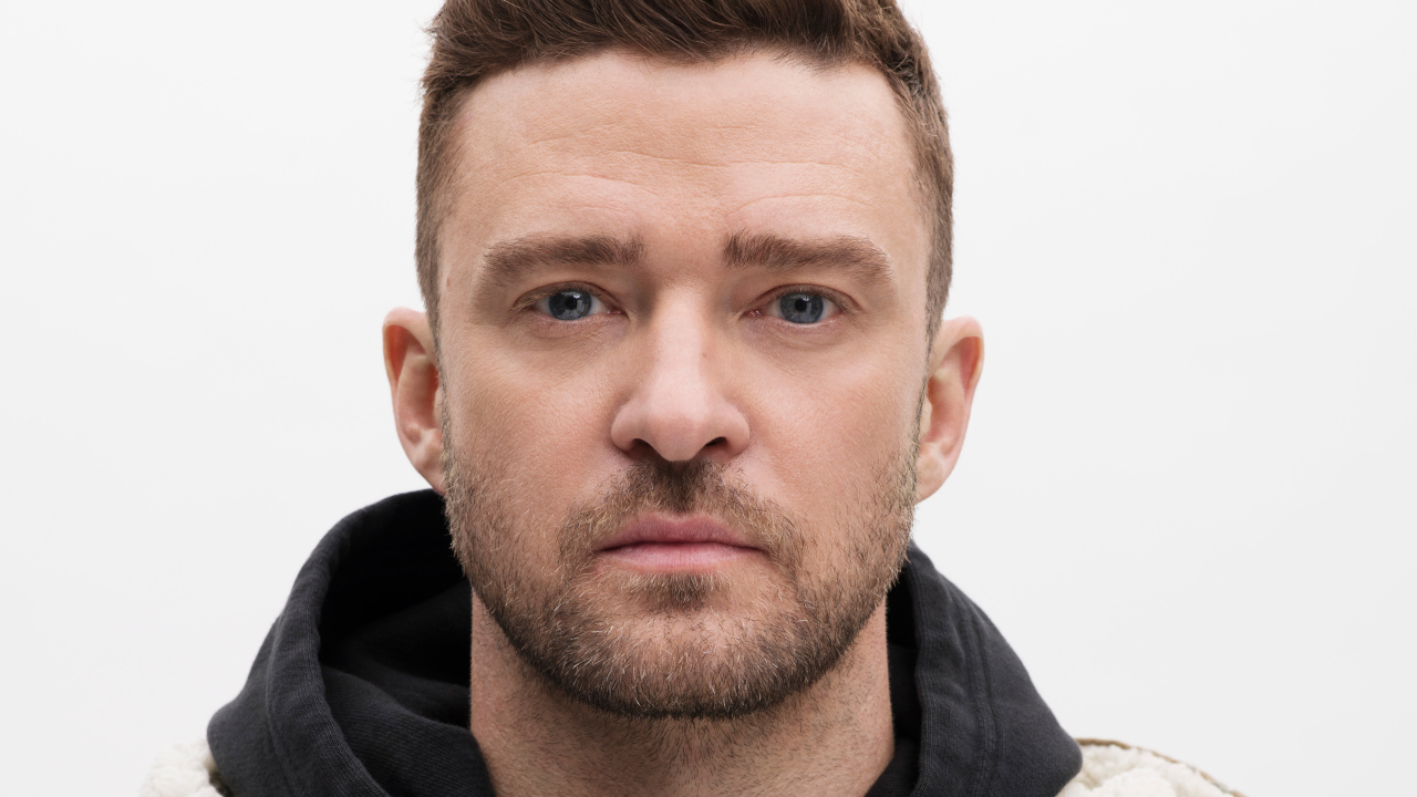 Handsome male actor and singer Justin Timberlake face close-up