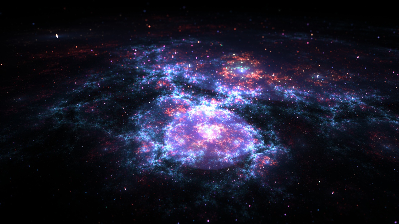 Вид на бескрайний ночной космос 