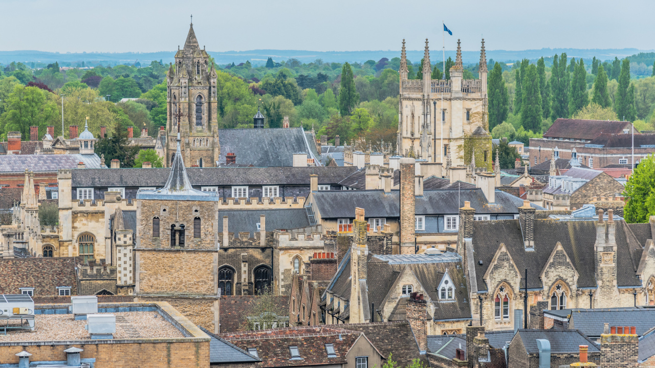 Старинный город в Англии вид сверху 