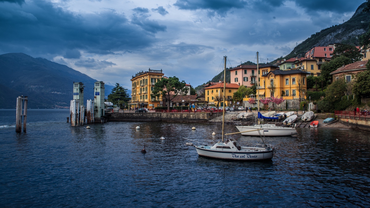 View of Varenna by the sea, Italy