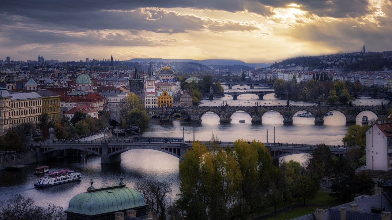 Вид на красивый старый город Прага, Чехия 