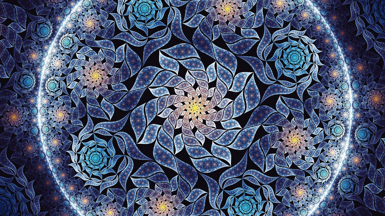 Красивый синий цветок мандала крупным планом