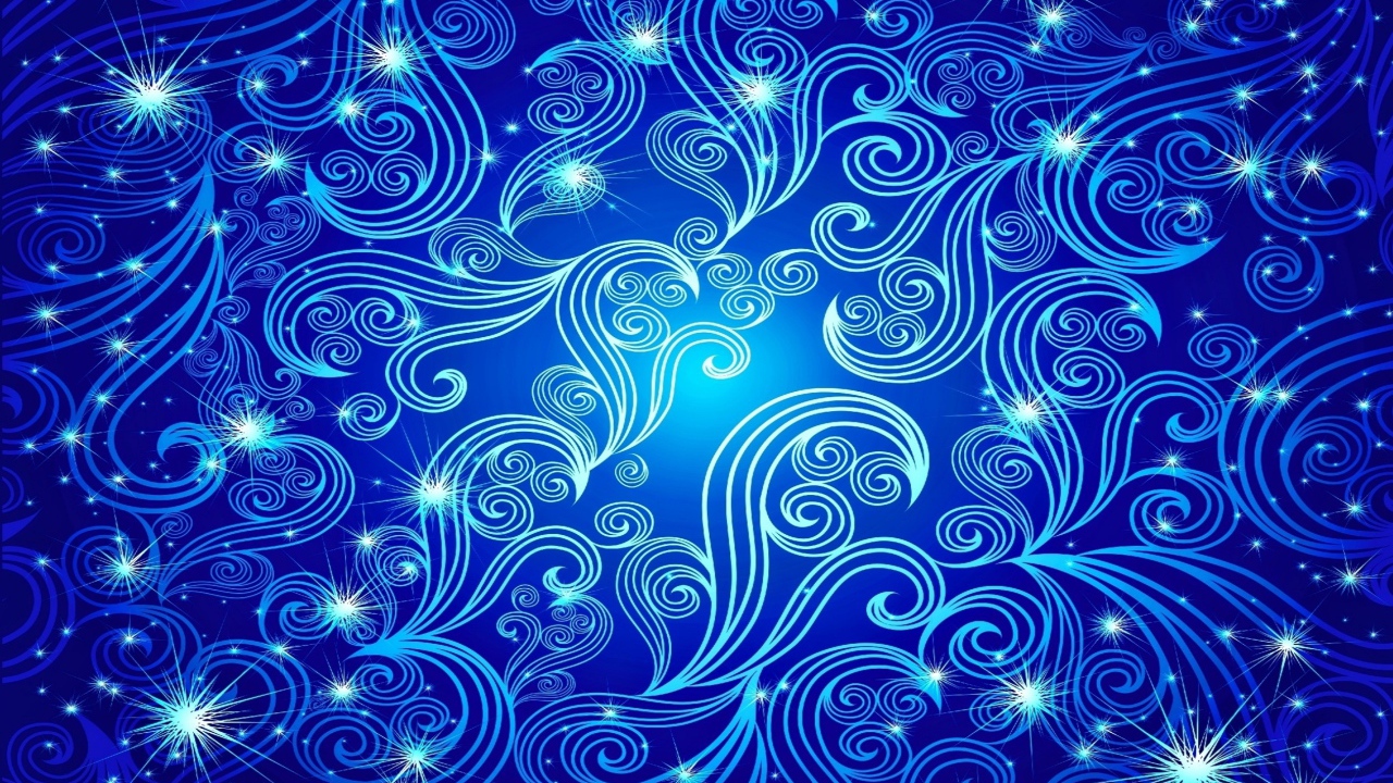 Красивые неоновые волны на голубом фоне 