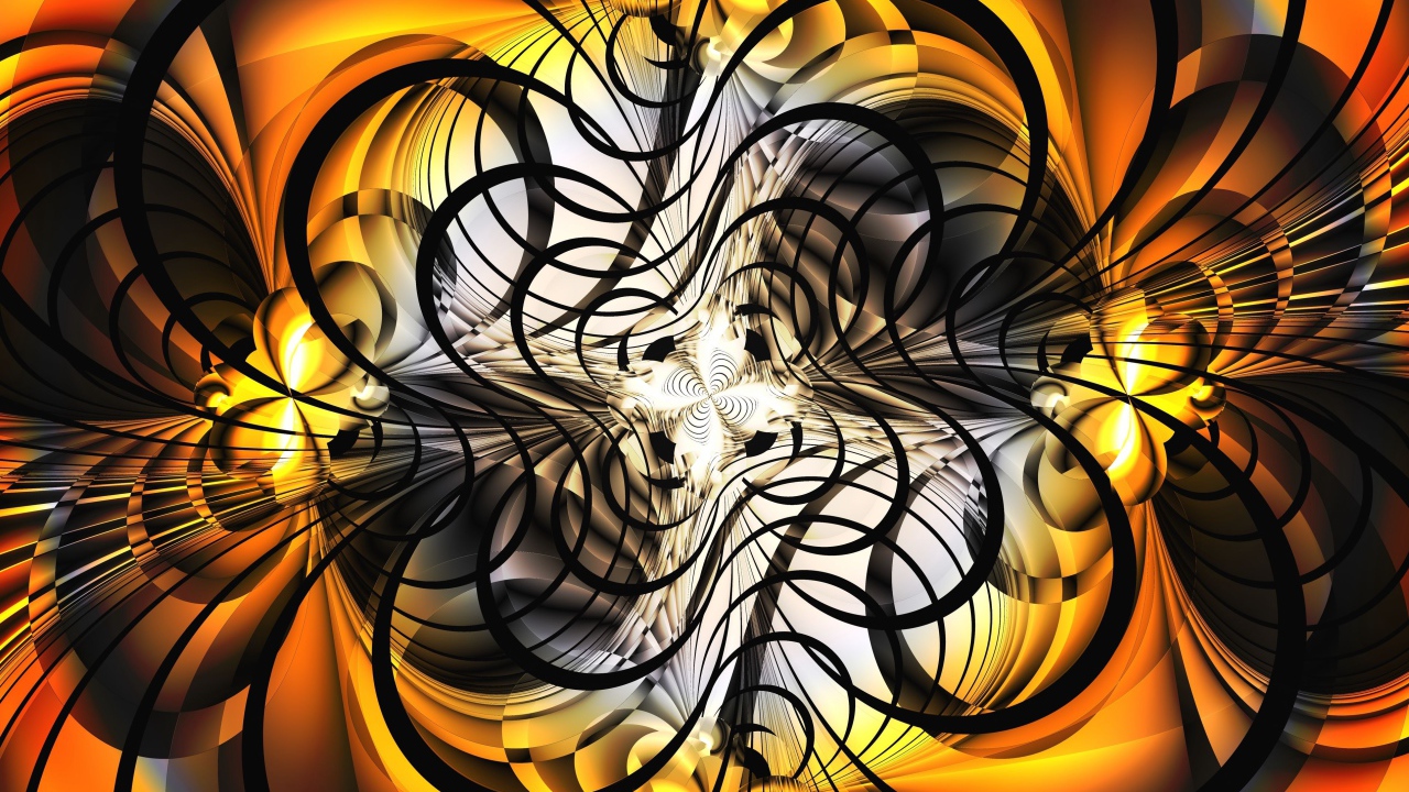 Черно- оранжевый абстрактный рисунок 