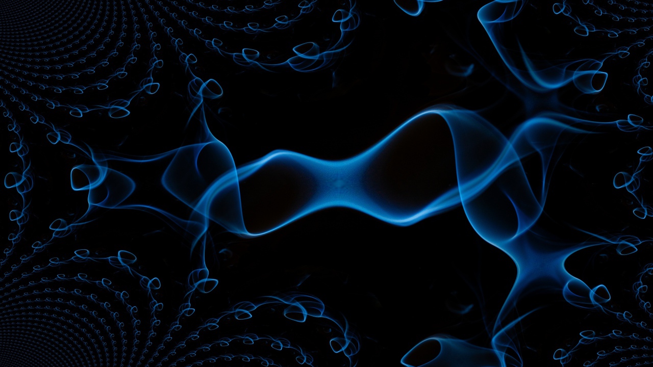 Синий волнистый дым на черном фоне