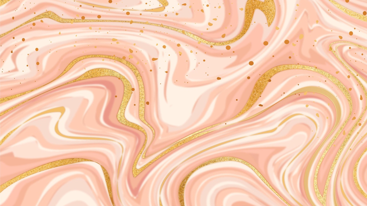 Размытые волны  розовой, белой и золотой  краски 
