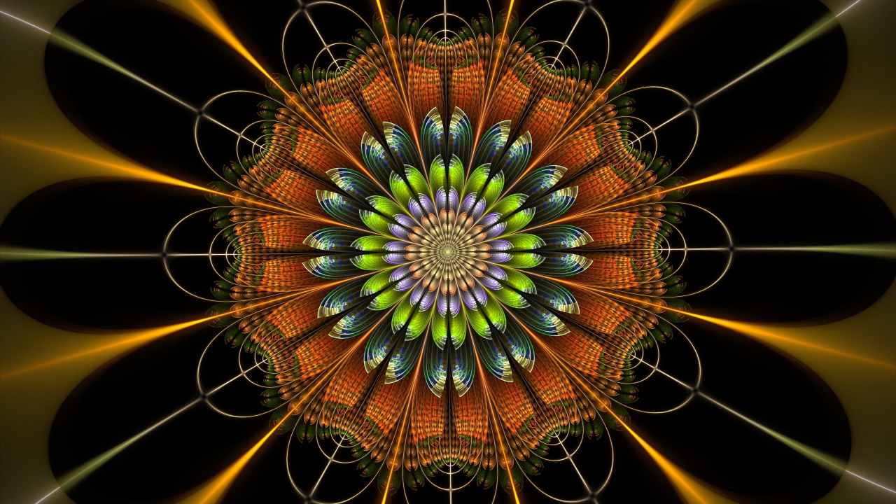 Цифровой цветок мандала крупным планом