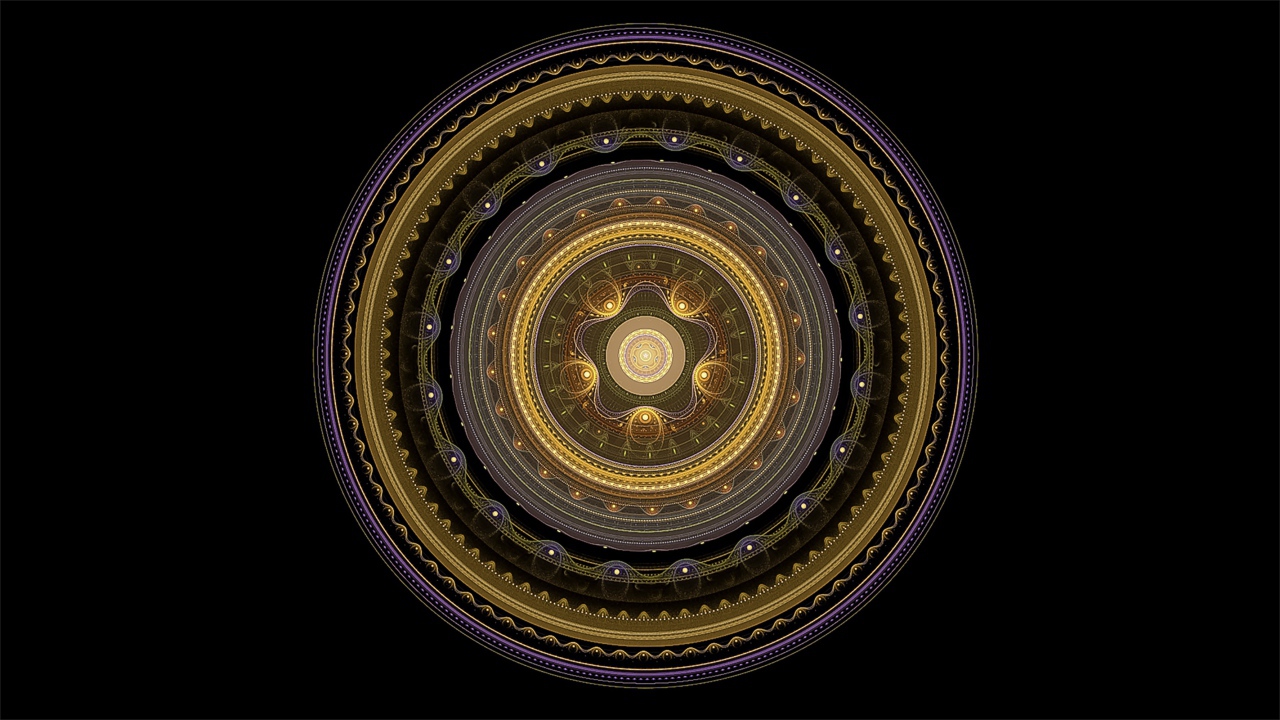 Золотой рисунок мандала на черном фоне