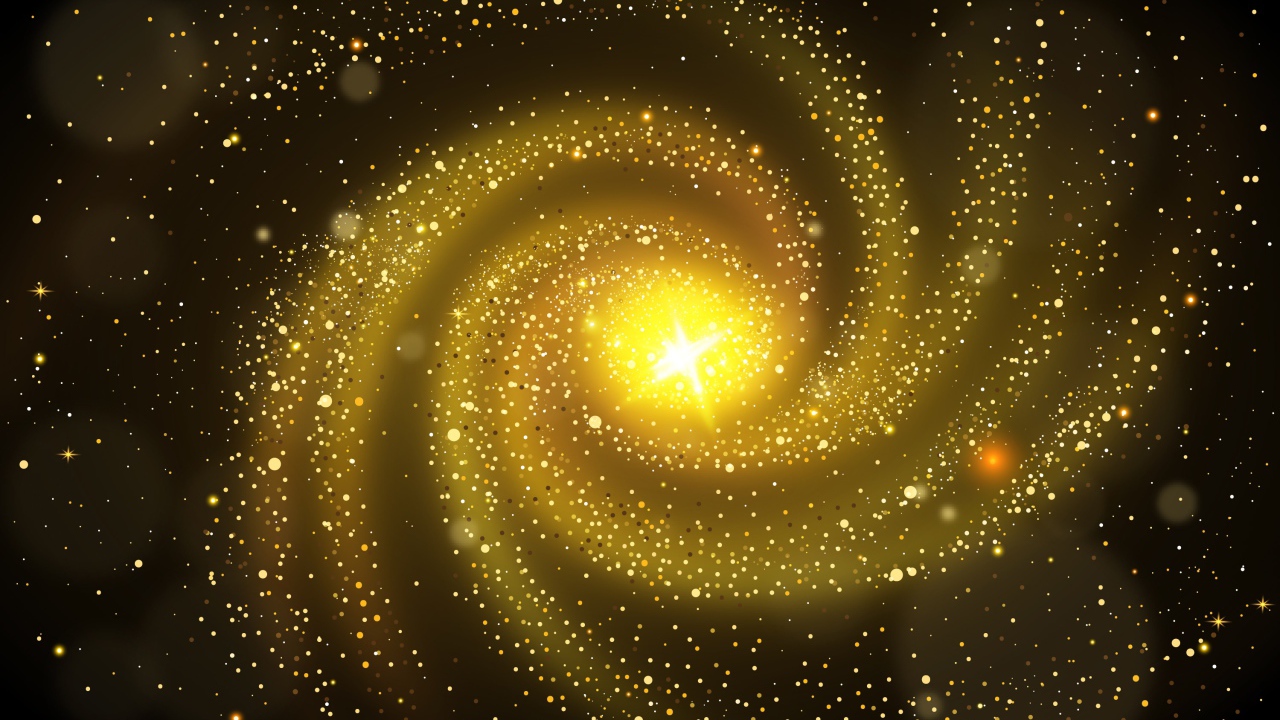 Золотая бесконечность с яркой звездой