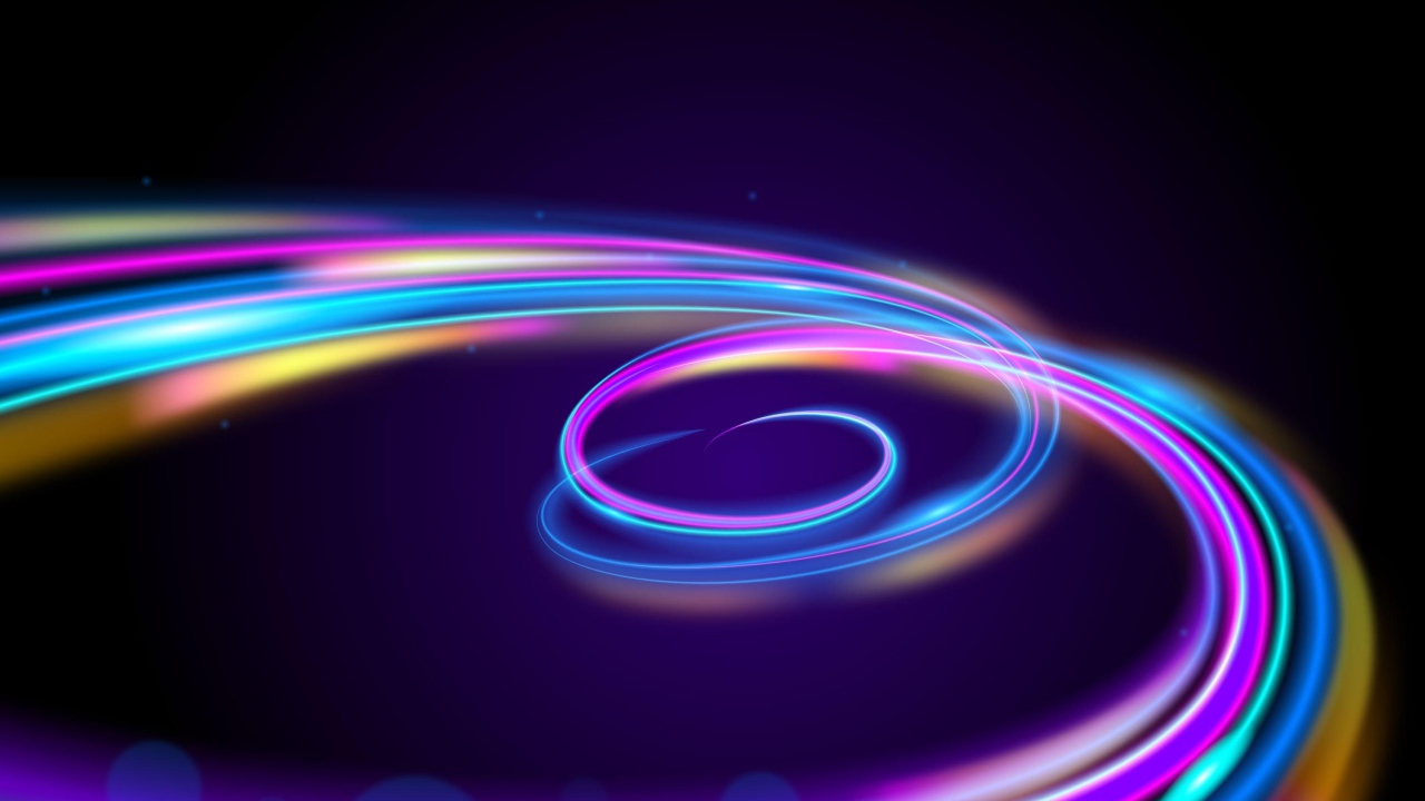 Разноцветные линии на черном фоне 