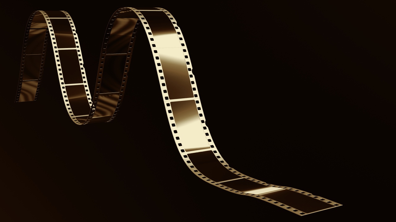 Старая пленка на черном фоне 3д