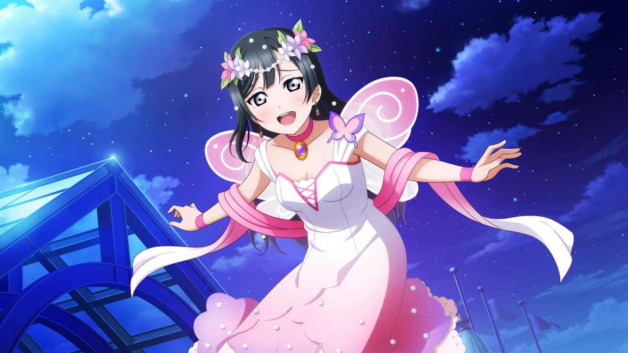 Красивая девушка аниме в розовом платье 