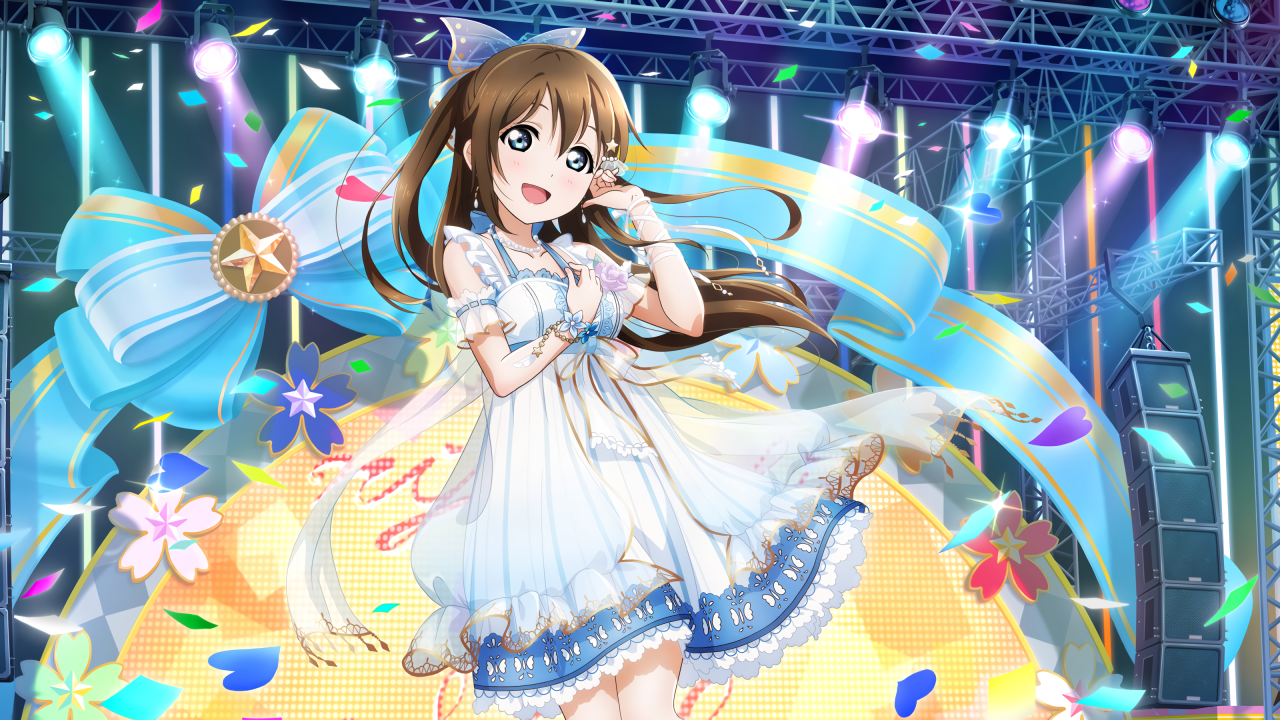 Девушка в красивом платье аниме Живая Любовь!