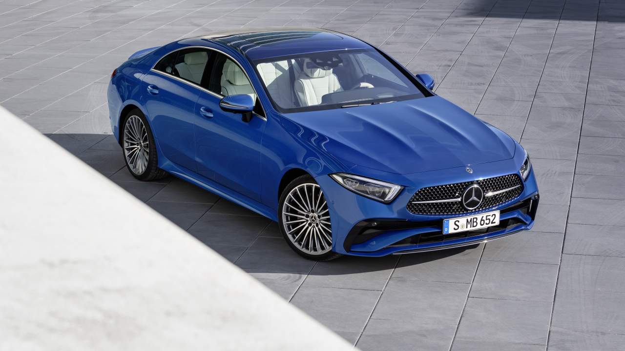 2021 Mercedes-Benz CLS 350 AMG Line stylish blue car