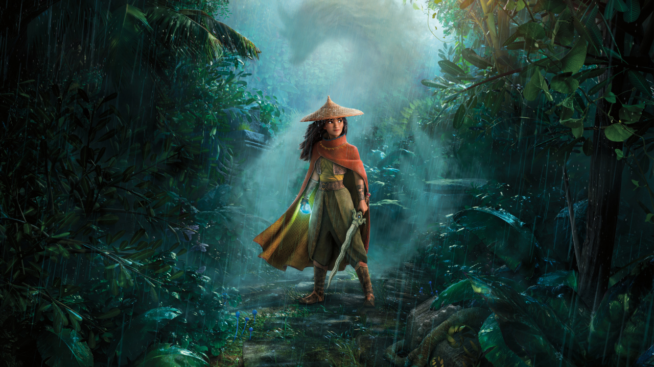 Райя персонаж мультфильма под дождем