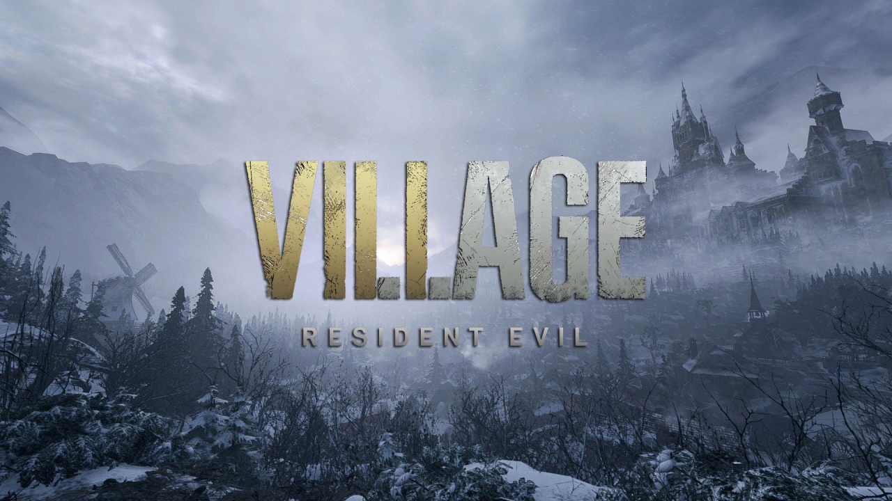 Постер новой игры в стиле хоррор  Resident Evil Village, 2021