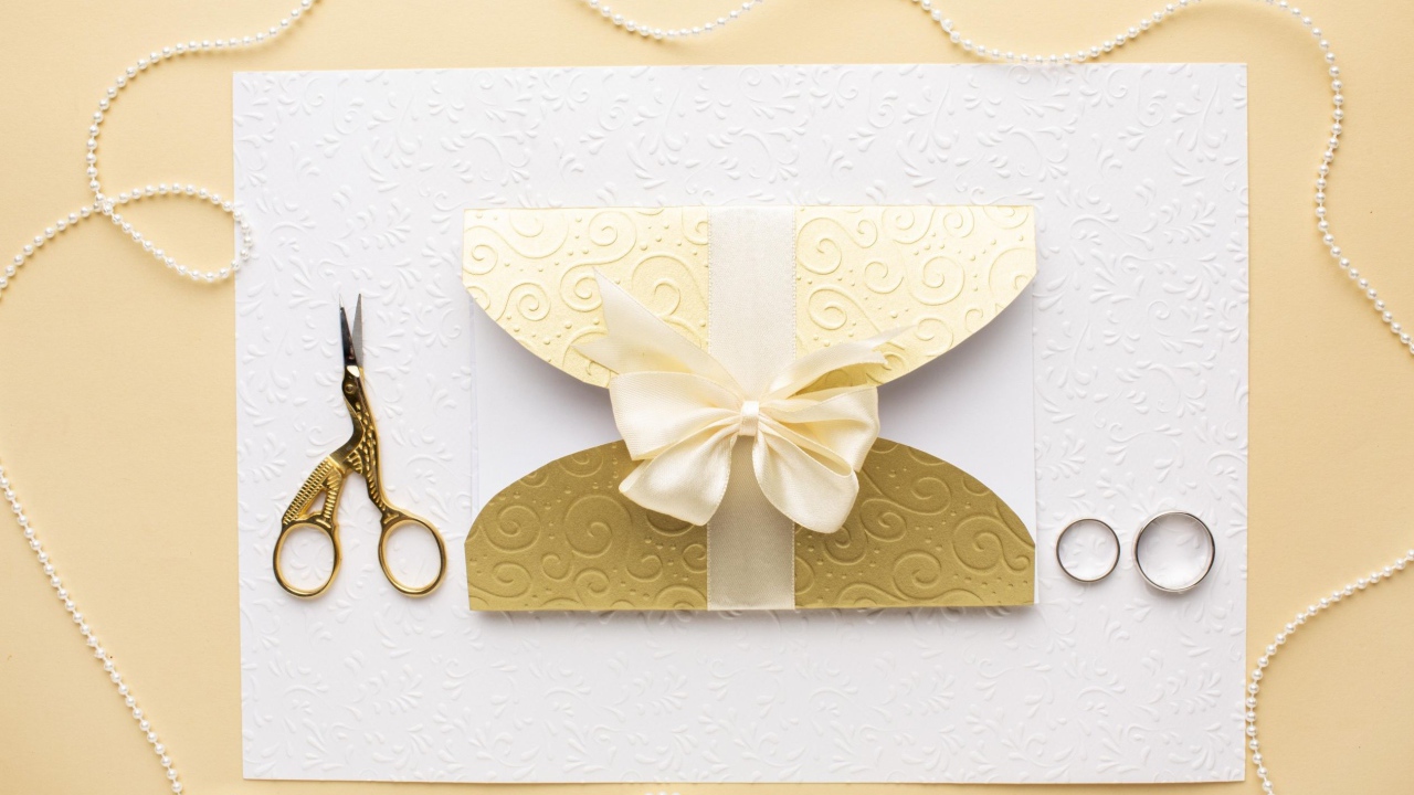 Приглашение на свадьбу с кольцами 