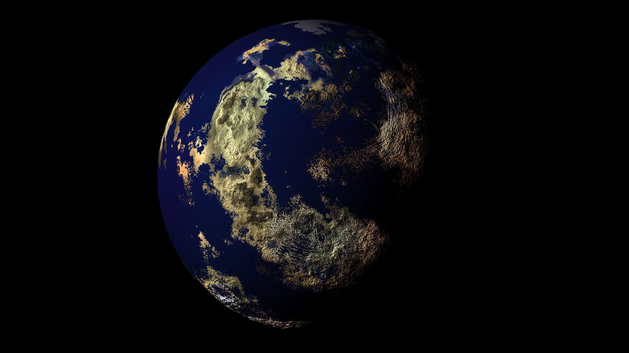 Большая планета Земля на черном фоне