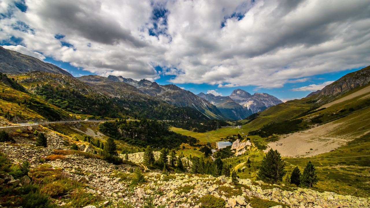 Перевал Альбула, Альпы. Швейцария