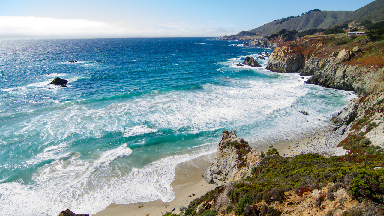 Красивый вид на океан у утеса, Калифорния. США 