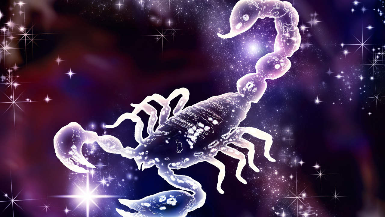 Неоновый знак зодиака скорпион