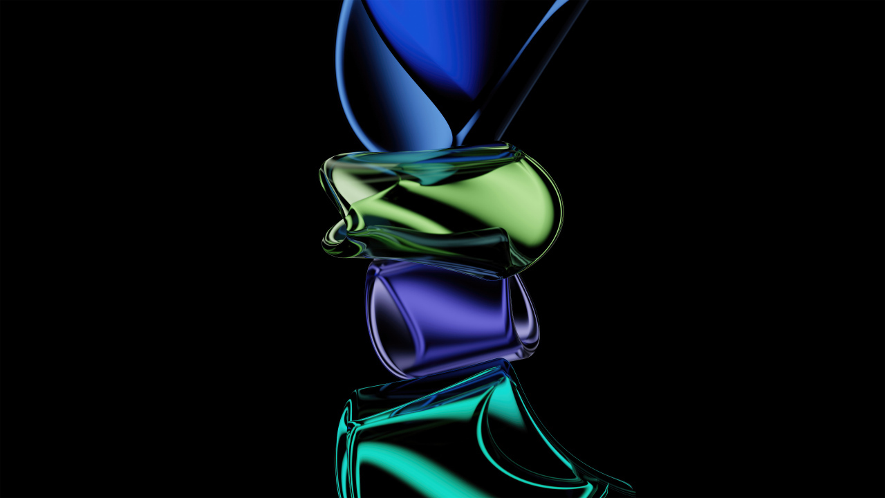 Абстрактное разноцветное стекло на черном фоне