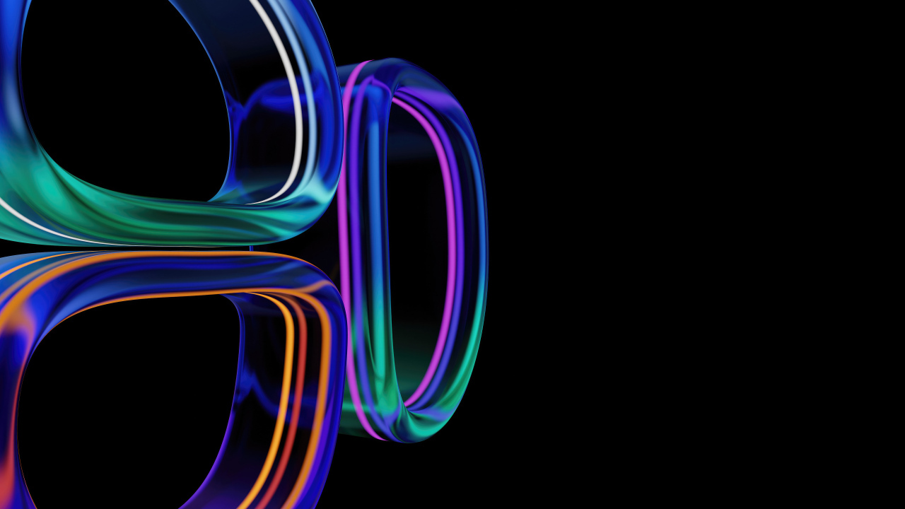 Абстрактные квадратные стеклянные формы 3d графика на черном фоне