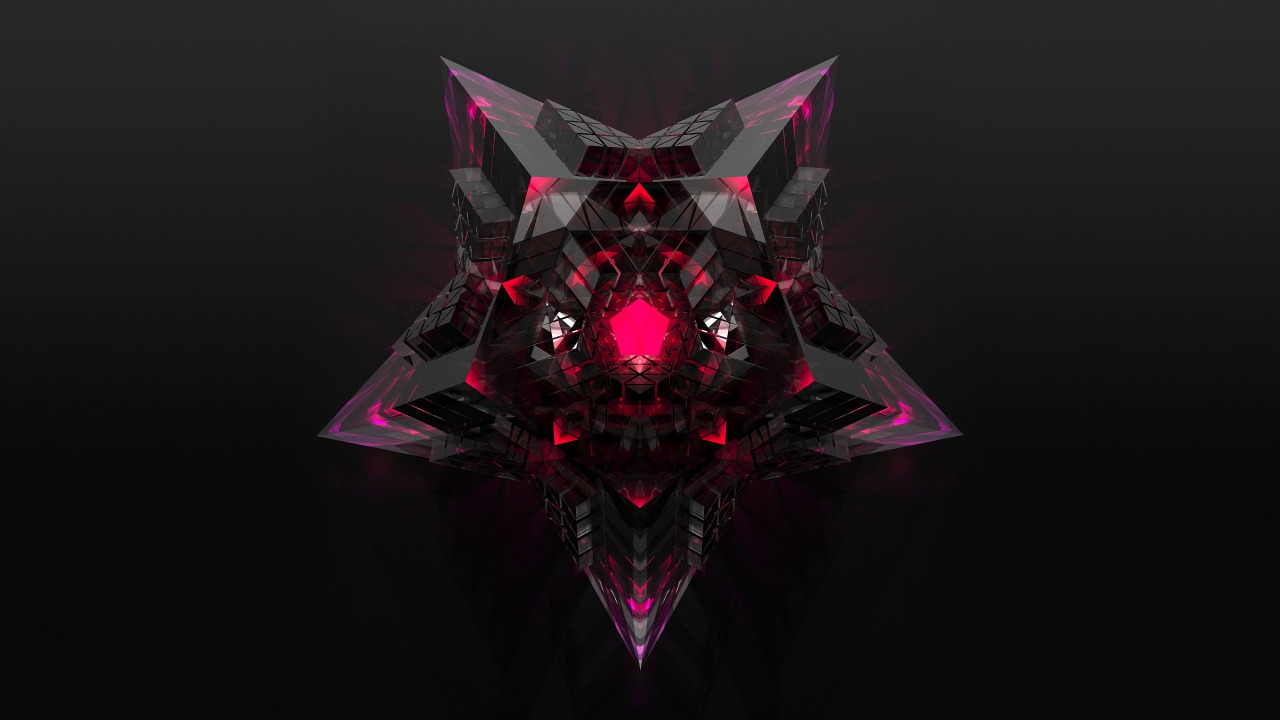 Большая 3д звезда на черном фоне