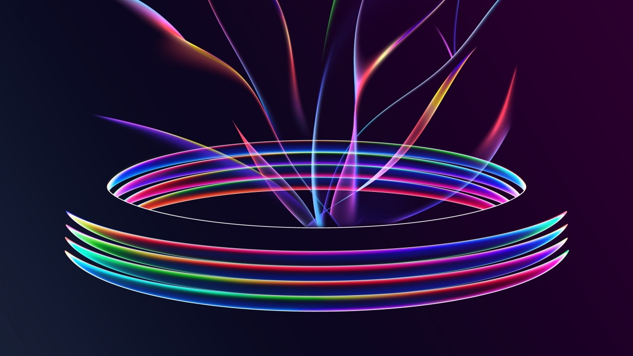 Разноцветный абстрактный круг с волнами