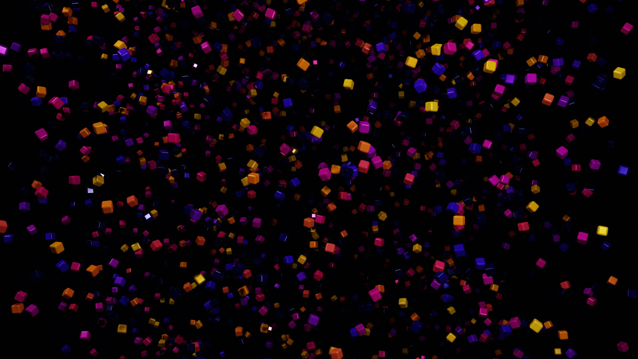 Разноцветные абстрактные кубики в воздухе