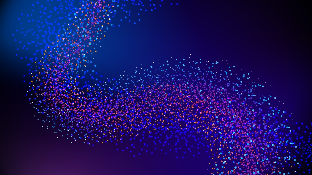 Звездная неоновая пыль на синем фоне