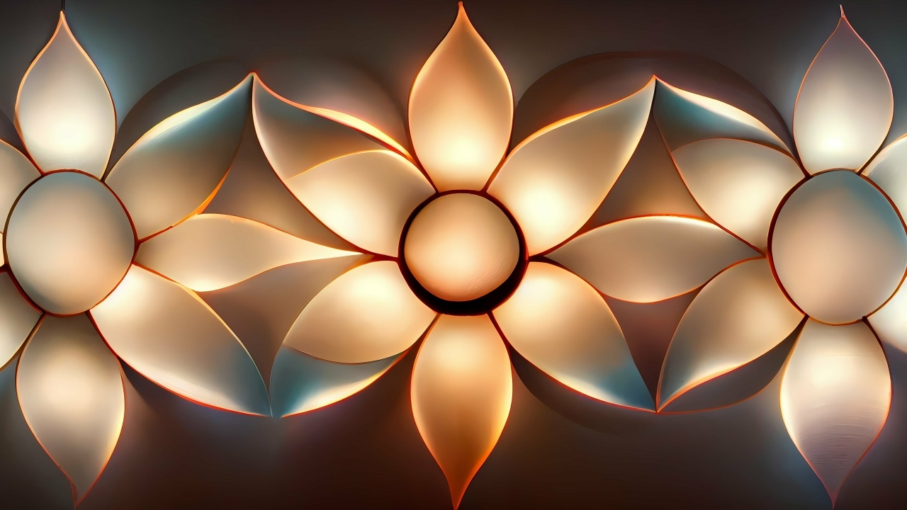 Три ярких абстрактных цветка